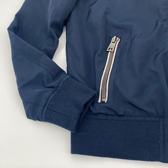 Levi's Iconic‎ Bomber Flight Jacket Water Resistant Nylon Zips Navy Small - Picture 7 of 16